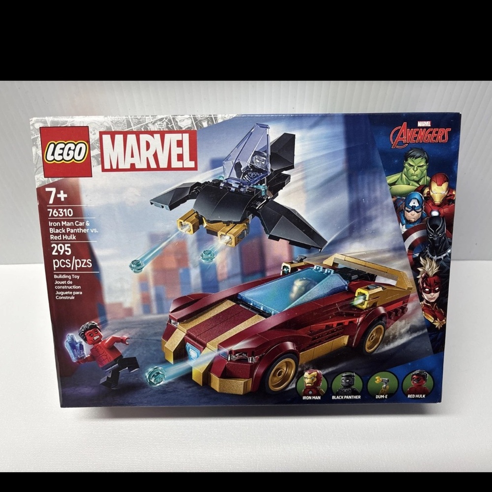LEGO MARVEL Avengers Iron Man Car & BLACK Panther VS. RED HULK (76310)